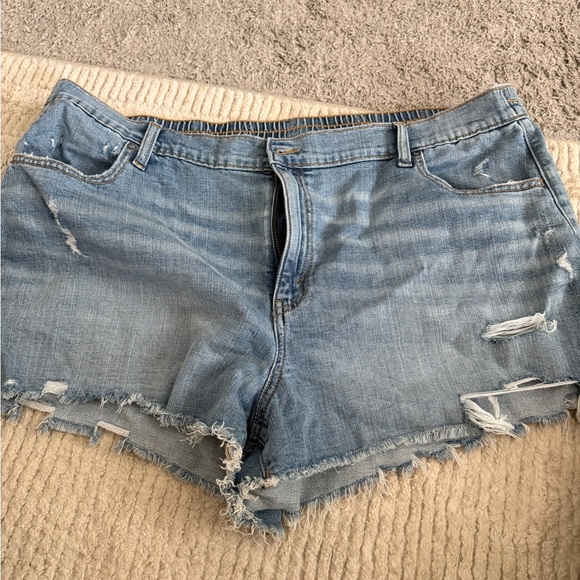 aerie Pants - Aerie Light Wash Distressed Denim Shorts - Women